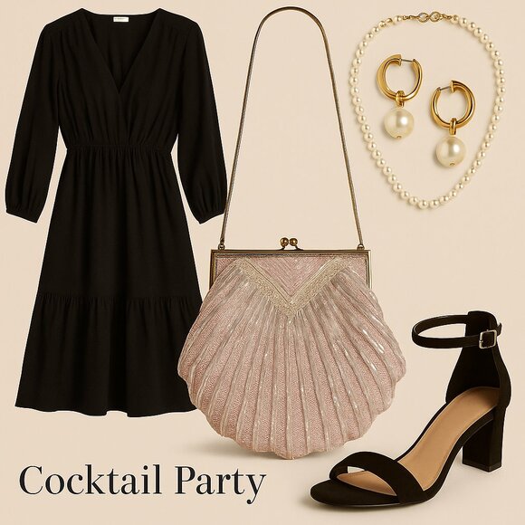 Bechamel Pink Iridescent Beaded Shell Evening Bag โ Vintage-Inspired - Picture 2 of 12